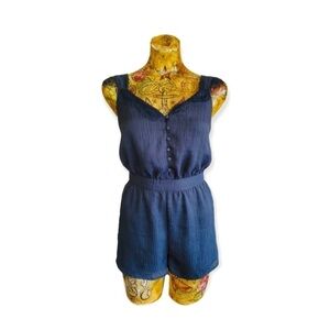 JOA los angeles shorts romper XS blue sleeveless